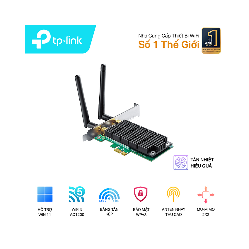 CARD MẠNG KHÔNG DÂY PCI EXPRESS TP-LINK ARCHER T4E WIRELESS AC1200MBPS