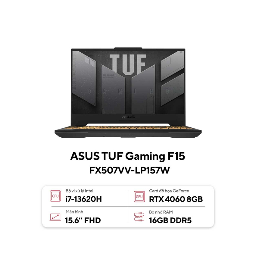 Laptop Asus Gaming Tuf Fx507Vv-Lp157W (I7 13620H/16Gb Ram/512Gb Ssd/15.6 Fhd 144Hz/Rtx 4060 8Gb/Win11/Xám)