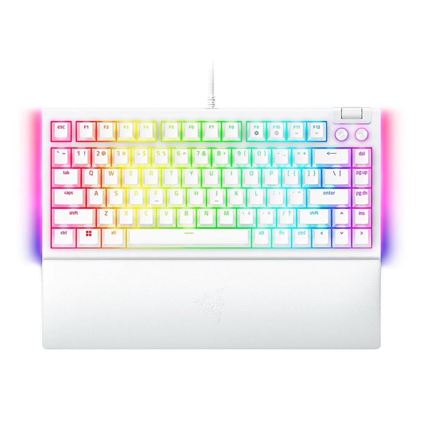 BÀN PHÍM CƠ CÓ DÂY RAZER BLACKWIDOW V4 75% RGB WHITE EDITION HOTSWAP RAZER SWITCH ORANGE RZ03-05001700-R3M1